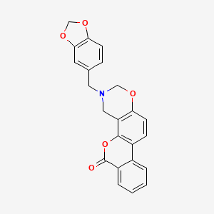 3-(1,3-benzodioxol-5-ylmethyl)-3,4-dihydro-2H,6H-benzo[3,4]chromeno[8,7-e][1,3]oxazin-6-one