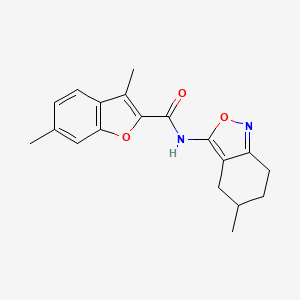 molecular formula C19H20N2O3 B11399195 3,6-dimethyl-N-(5-methyl-4,5,6,7-tetrahydro-2,1-benzoxazol-3-yl)-1-benzofuran-2-carboxamide 