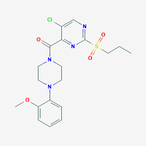 molecular formula C19H23ClN4O4S B11399202 [5-Chloro-2-(propylsulfonyl)pyrimidin-4-yl][4-(2-methoxyphenyl)piperazin-1-yl]methanone 