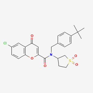 N-(4-tert-butylbenzyl)-6-chloro-N-(1,1-dioxidotetrahydrothiophen-3-yl)-4-oxo-4H-chromene-2-carboxamide