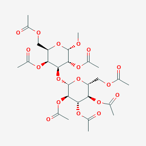 molecular formula C₂₇H₃₈O₁₈ B1139921 Methyl a-D-laminarabioside heptaacetate CAS No. 7322-42-1