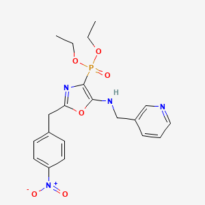 molecular formula C20H23N4O6P B11399210 Diethyl {2-(4-nitrobenzyl)-5-[(pyridin-3-ylmethyl)amino]-1,3-oxazol-4-yl}phosphonate 