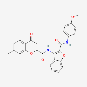 N-{2-[(4-methoxyphenyl)carbamoyl]-1-benzofuran-3-yl}-5,7-dimethyl-4-oxo-4H-chromene-2-carboxamide