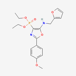 molecular formula C19H23N2O6P B11399225 Diethyl (5-{[(furan-2-YL)methyl]amino}-2-(4-methoxyphenyl)-1,3-oxazol-4-YL)phosphonate 