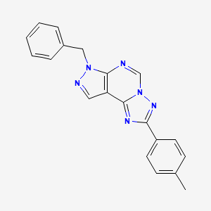 molecular formula C20H16N6 B11399235 7-benzyl-2-(4-methylphenyl)-7H-pyrazolo[4,3-e][1,2,4]triazolo[1,5-c]pyrimidine 