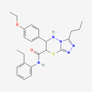 molecular formula C24H29N5O2S B11399240 6-(4-ethoxyphenyl)-N-(2-ethylphenyl)-3-propyl-6,7-dihydro-5H-[1,2,4]triazolo[3,4-b][1,3,4]thiadiazine-7-carboxamide 