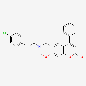 3-[2-(4-chlorophenyl)ethyl]-10-methyl-6-phenyl-3,4-dihydro-2H,8H-chromeno[6,7-e][1,3]oxazin-8-one