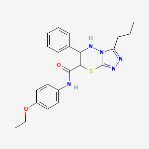 molecular formula C22H25N5O2S B11399246 N-(4-ethoxyphenyl)-6-phenyl-3-propyl-6,7-dihydro-5H-[1,2,4]triazolo[3,4-b][1,3,4]thiadiazine-7-carboxamide 