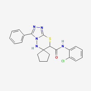 molecular formula C21H20ClN5OS B11399283 N-(2-chlorophenyl)-3'-phenylspiro[cyclopentane-1,6'-[1,2,4]triazolo[3,4-b][1,3,4]thiadiazine]-7'-carboxamide 