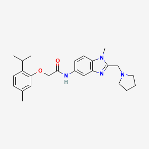 2-[5-methyl-2-(propan-2-yl)phenoxy]-N-[1-methyl-2-(pyrrolidin-1-ylmethyl)-1H-benzimidazol-5-yl]acetamide