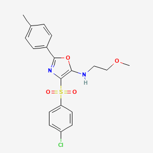 4-[(4-chlorophenyl)sulfonyl]-N-(2-methoxyethyl)-2-(4-methylphenyl)-1,3-oxazol-5-amine