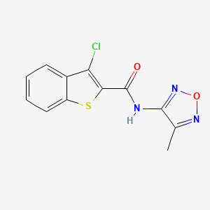 molecular formula C12H8ClN3O2S B11399360 3-chloro-N-(4-methyl-1,2,5-oxadiazol-3-yl)-1-benzothiophene-2-carboxamide 