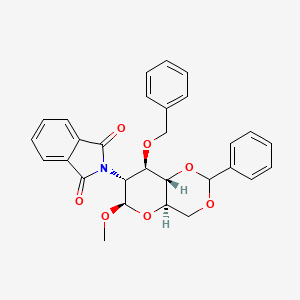 molecular formula C₂₉H₂₇NO₇ B1139937 3-O-苄基-4,6-O-亚苄基-2-脱氧-2-N-邻苯二甲酰亚氨基-β-D-吡喃葡萄糖甲基 CAS No. 97276-96-5