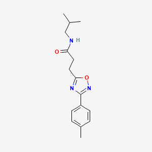 molecular formula C16H21N3O2 B11399389 3-[3-(4-methylphenyl)-1,2,4-oxadiazol-5-yl]-N-(2-methylpropyl)propanamide 