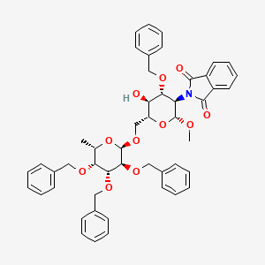 molecular formula C₄₉H₅₁NO₁₁ B1139939 3-O-苄基-6-O-(2,3,4-三-O-苄基-α-L-岩藻糖基)-2-脱氧-2-邻苯二甲酰亚氨基-β-D-吡喃葡萄糖苷甲酯 CAS No. 97242-86-9
