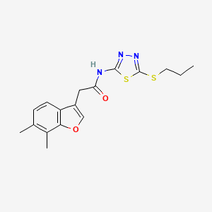 2-(6,7-dimethyl-1-benzofuran-3-yl)-N-[5-(propylsulfanyl)-1,3,4-thiadiazol-2-yl]acetamide