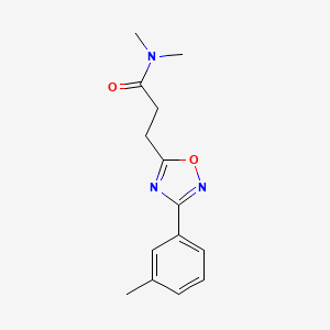 molecular formula C14H17N3O2 B11399427 N,N-dimethyl-3-[3-(3-methylphenyl)-1,2,4-oxadiazol-5-yl]propanamide 