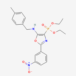 molecular formula C21H24N3O6P B11399430 Diethyl (5-{[(4-methylphenyl)methyl]amino}-2-(3-nitrophenyl)-1,3-oxazol-4-YL)phosphonate 