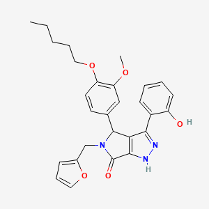 molecular formula C28H29N3O5 B11399434 5-(furan-2-ylmethyl)-3-(2-hydroxyphenyl)-4-[3-methoxy-4-(pentyloxy)phenyl]-4,5-dihydropyrrolo[3,4-c]pyrazol-6(1H)-one 