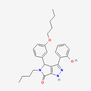 molecular formula C26H31N3O3 B11399445 5-butyl-3-(2-hydroxyphenyl)-4-[3-(pentyloxy)phenyl]-4,5-dihydropyrrolo[3,4-c]pyrazol-6(1H)-one 