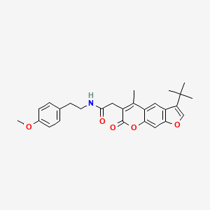 2-(3-tert-butyl-5-methyl-7-oxo-7H-furo[3,2-g]chromen-6-yl)-N-[2-(4-methoxyphenyl)ethyl]acetamide