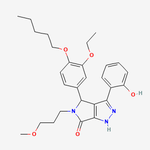 molecular formula C28H35N3O5 B11399479 4-[3-ethoxy-4-(pentyloxy)phenyl]-3-(2-hydroxyphenyl)-5-(3-methoxypropyl)-4,5-dihydropyrrolo[3,4-c]pyrazol-6(1H)-one 