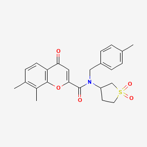 N-(1,1-dioxidotetrahydrothiophen-3-yl)-7,8-dimethyl-N-(4-methylbenzyl)-4-oxo-4H-chromene-2-carboxamide