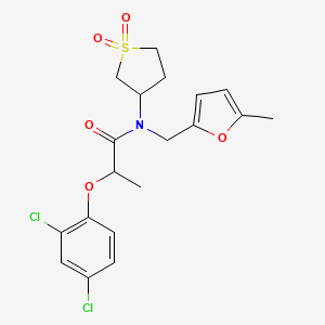 2-(2,4-dichlorophenoxy)-N-(1,1-dioxidotetrahydrothiophen-3-yl)-N-[(5-methylfuran-2-yl)methyl]propanamide