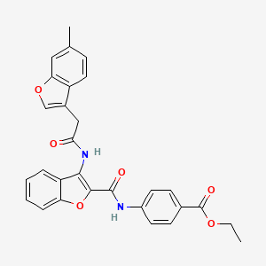 Ethyl 4-{[(3-{[(6-methyl-1-benzofuran-3-yl)acetyl]amino}-1-benzofuran-2-yl)carbonyl]amino}benzoate