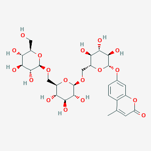 molecular formula C₂₈H₃₈O₁₈ B1139951 4-甲基伞花素-β-D-龙胆三糖苷 CAS No. 383160-16-5