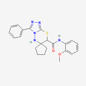 N-(2-methoxyphenyl)-3'-phenylspiro[cyclopentane-1,6'-[1,2,4]triazolo[3,4-b][1,3,4]thiadiazine]-7'-carboxamide