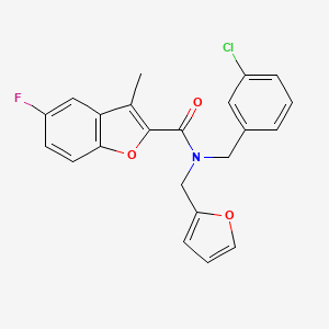 N-(3-chlorobenzyl)-5-fluoro-N-(furan-2-ylmethyl)-3-methyl-1-benzofuran-2-carboxamide