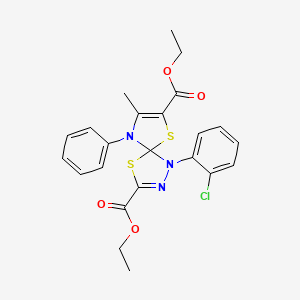 Diethyl 1-(2-chlorophenyl)-8-methyl-9-phenyl-4,6-dithia-1,2,9-triazaspiro[4.4]nona-2,7-diene-3,7-dicarboxylate