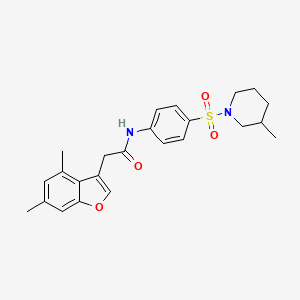 2-(4,6-dimethyl-1-benzofuran-3-yl)-N-{4-[(3-methylpiperidin-1-yl)sulfonyl]phenyl}acetamide