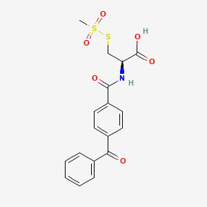 molecular formula C₁₈H₁₇NO₆S₂ B1139960 苯甲酰-4-羧酰胺半胱氨酸甲硫酸甲酯 CAS No. 317821-69-5