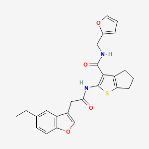 2-{[(5-ethyl-1-benzofuran-3-yl)acetyl]amino}-N-(furan-2-ylmethyl)-5,6-dihydro-4H-cyclopenta[b]thiophene-3-carboxamide