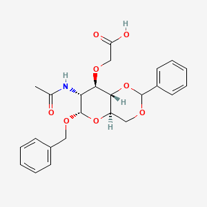 molecular formula C₂₄H₂₇NO₈ B1139961 Benzyl 2-acetamido-4,6-O-benzylidene-3-O-(carboxymethyl)-2-deoxy-a-D-glucopyranoside CAS No. 14595-22-3
