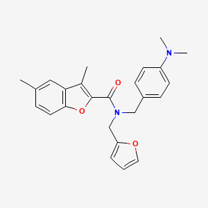 N-[4-(dimethylamino)benzyl]-N-(furan-2-ylmethyl)-3,5-dimethyl-1-benzofuran-2-carboxamide