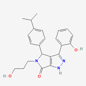 molecular formula C23H25N3O3 B11399629 3-(2-hydroxyphenyl)-5-(3-hydroxypropyl)-4-[4-(propan-2-yl)phenyl]-4,5-dihydropyrrolo[3,4-c]pyrazol-6(1H)-one 