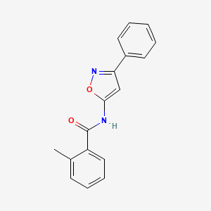 molecular formula C17H14N2O2 B11399650 2-methyl-N-(3-phenyl-1,2-oxazol-5-yl)benzamide 