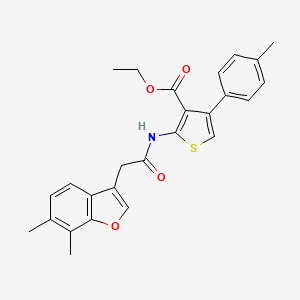 molecular formula C26H25NO4S B11399662 Ethyl 2-{[(6,7-dimethyl-1-benzofuran-3-yl)acetyl]amino}-4-(4-methylphenyl)thiophene-3-carboxylate 