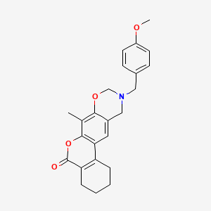 10-(4-methoxybenzyl)-7-methyl-1,2,3,4,10,11-hexahydro-5H,9H-benzo[3,4]chromeno[6,7-e][1,3]oxazin-5-one