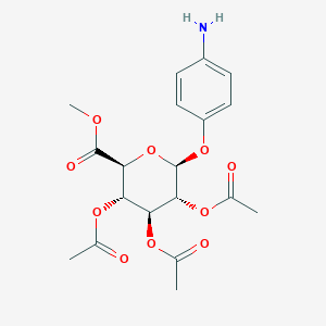 molecular formula C₁₉H₂₃NO₁₀ B1139971 4-Aminophenyl 2,3,4-tri-O-acetyl-b-D-glucuronide methyl ester CAS No. 25218-22-8