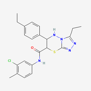 molecular formula C22H24ClN5OS B11399721 N-(3-chloro-4-methylphenyl)-3-ethyl-6-(4-ethylphenyl)-6,7-dihydro-5H-[1,2,4]triazolo[3,4-b][1,3,4]thiadiazine-7-carboxamide 