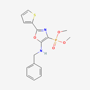 molecular formula C16H17N2O4PS B11399728 Dimethyl [5-(benzylamino)-2-(thiophen-2-yl)-1,3-oxazol-4-yl]phosphonate 