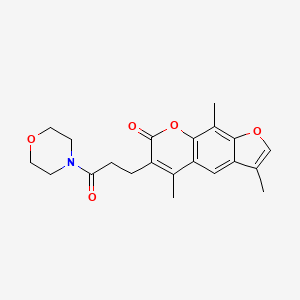 molecular formula C21H23NO5 B11399735 3,5,9-trimethyl-6-[3-(morpholin-4-yl)-3-oxopropyl]-7H-furo[3,2-g]chromen-7-one 