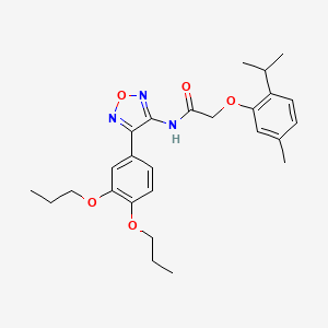 N-[4-(3,4-dipropoxyphenyl)-1,2,5-oxadiazol-3-yl]-2-[5-methyl-2-(propan-2-yl)phenoxy]acetamide