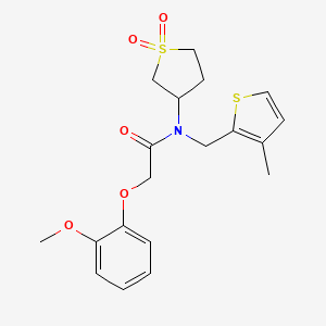 molecular formula C19H23NO5S2 B11399768 N-(1,1-dioxidotetrahydrothiophen-3-yl)-2-(2-methoxyphenoxy)-N-[(3-methylthiophen-2-yl)methyl]acetamide 