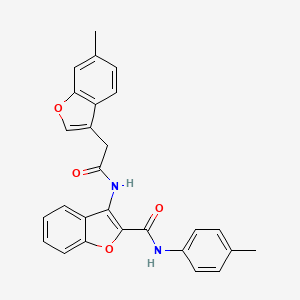 molecular formula C27H22N2O4 B11399776 3-{[(6-methyl-1-benzofuran-3-yl)acetyl]amino}-N-(4-methylphenyl)-1-benzofuran-2-carboxamide 