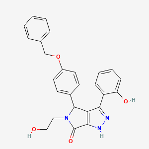 molecular formula C26H23N3O4 B11399803 4-[4-(benzyloxy)phenyl]-5-(2-hydroxyethyl)-3-(2-hydroxyphenyl)-4,5-dihydropyrrolo[3,4-c]pyrazol-6(1H)-one 